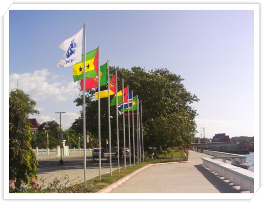 꾸미기_1the flag of some CPLP member in front of Palacio the Governo.JPG