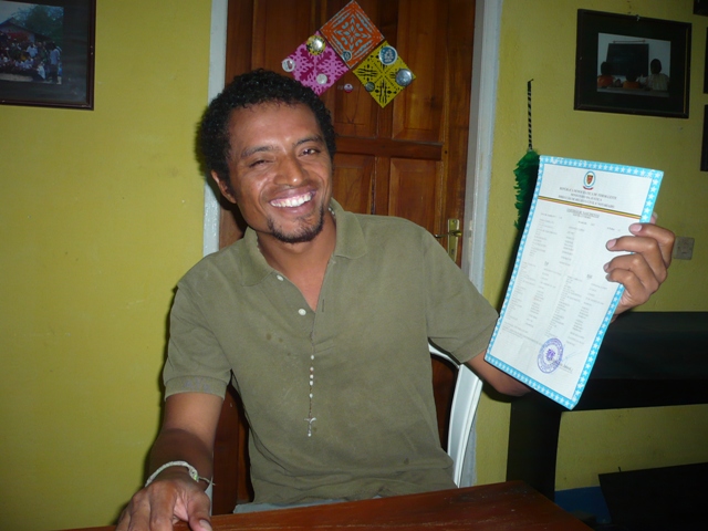 Ensu and his new certificate of citizenchip.JPG